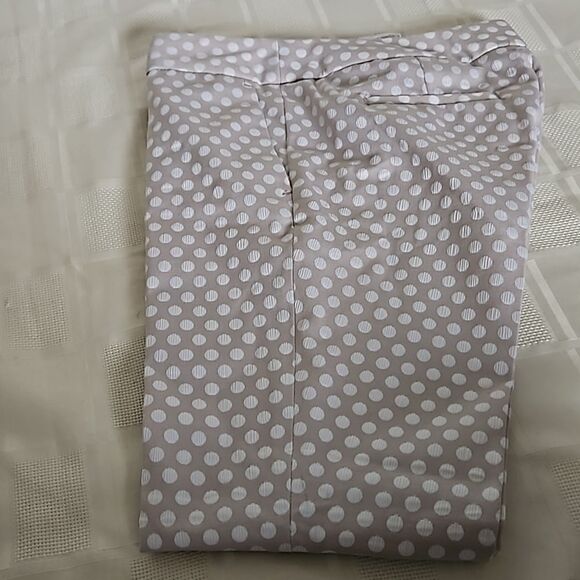 Banana Republic Women's Jacquard Polka Dot Ankle Pants Cream & White Size 2 - Picture 15 of 16